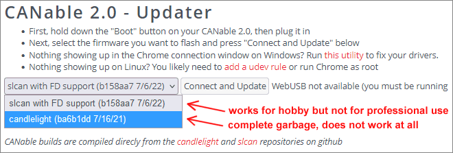 Official CANable firmware update